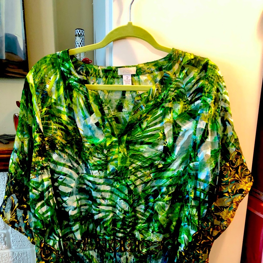 Chicos Butterfly Style Popover blouse Size 2